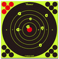 12X12 Inch Splatter Adhesive Bullseye Fluorescent Yellow Shooting Target Stickers-25PK