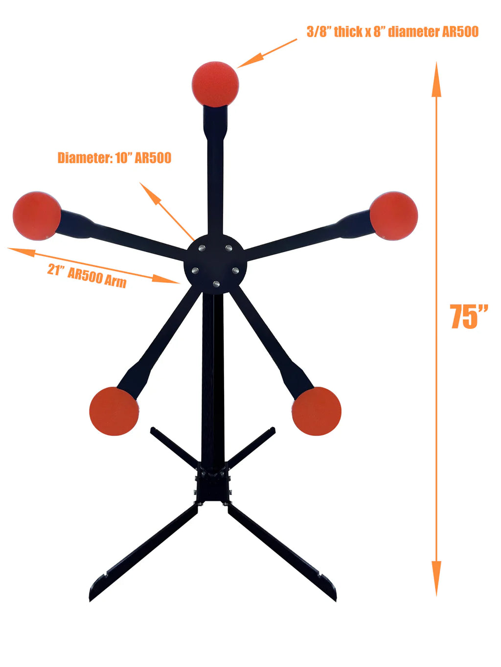 Texas Star Shooting Target – 8" x 3/8" AR500 Steel